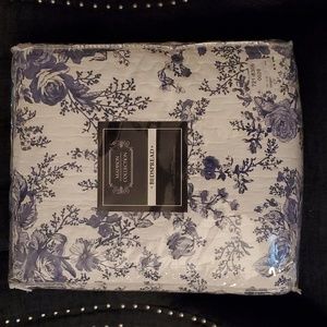 Shabby Chic Blue Roses French Country Cottage Oversized King Bedspread